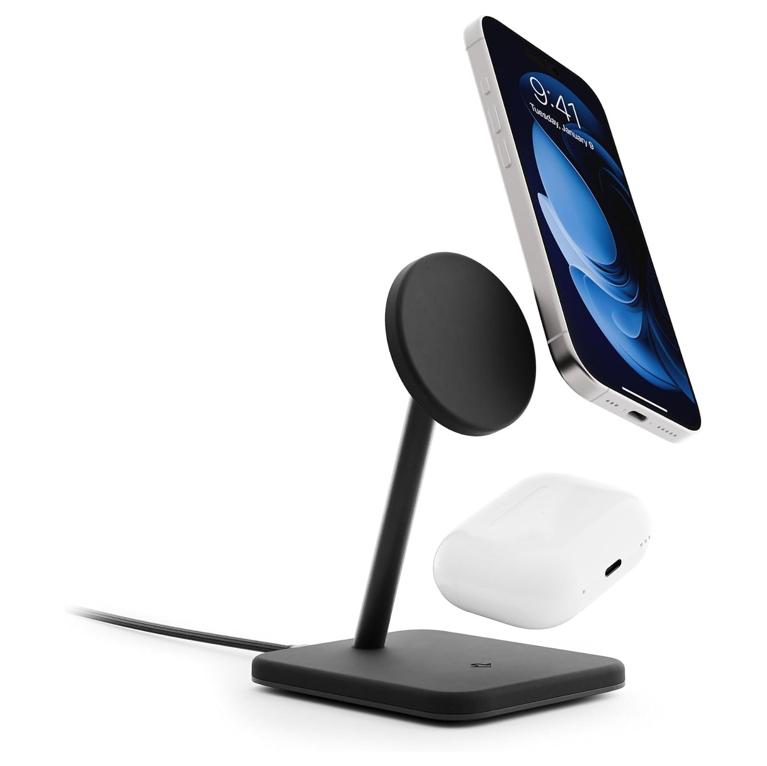 Twelve South HiRise 2 Deluxe 2-in-1 Qi2 MagSafe Fast Wireless Charging Stand