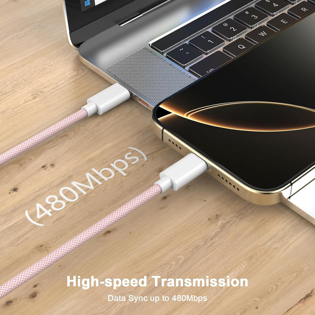 Txtcu USB C To C PD60W Charging Cable Data Transfer & Power Delivery Wire For iPhone  (1M)