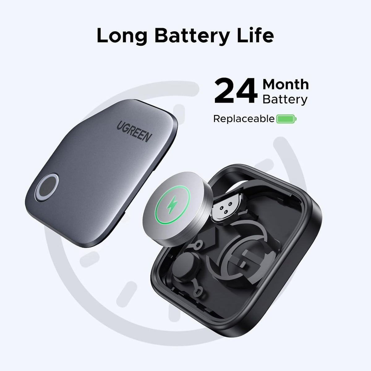 UGREEN FineTrack Air Tracker Tags (iOS Only) 4 Pack Key Finder Bluetooth Tracker 2-Year Replaceable Battery Compatible with Apple Find My for Keys, Luggage [Apple Find My Certified]