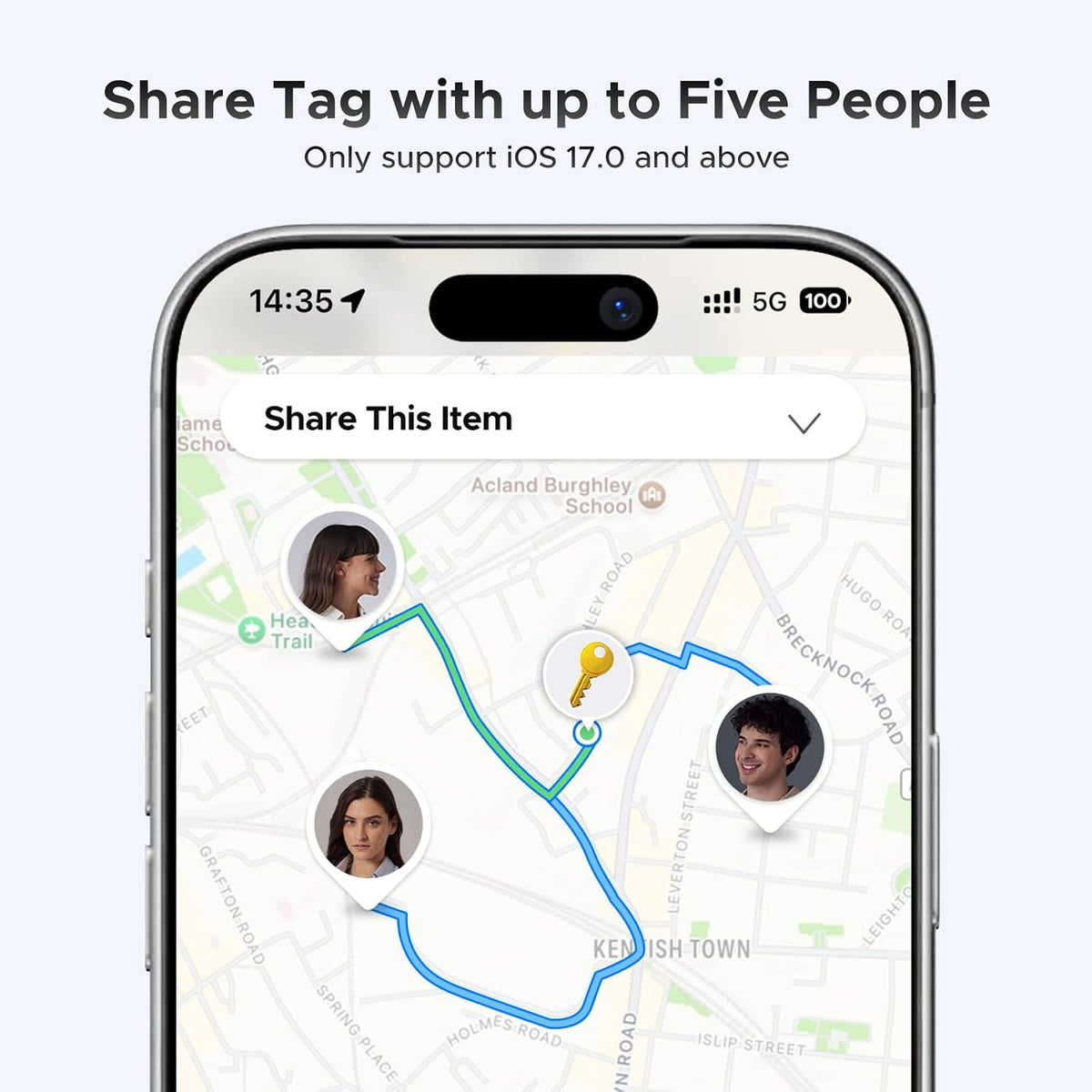 UGREEN FineTrack Air Tracker Tags (iOS Only) 4 Pack Key Finder Bluetooth Tracker 2-Year Replaceable Battery Compatible with Apple Find My for Keys, Luggage [Apple Find My Certified]
