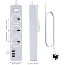 URbantin 3 Way Outlets Extension Lead with 3 USB Slots, Power Extension Socket