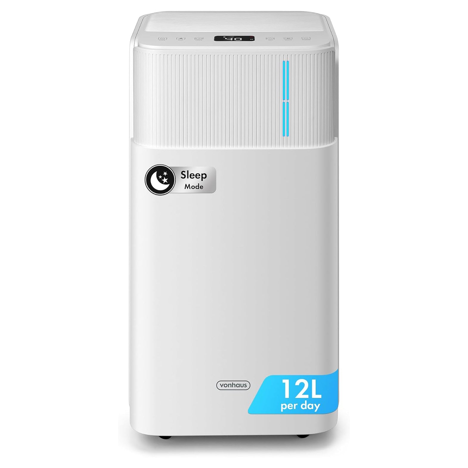 VonHaus Dehumidifier 12L/Day, 2L Water Tank – Moisture Extraction Machine For Damp, Condensation, Laundry/Clothes Drying, Prevents Mould & Smells – For Home, Bedroom, Utility Room & More