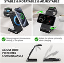 WSKEN Qi 3 in 1 Fast Wireless Charger Foldable Magnetic Charging Station