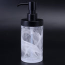 Suanti White Marble Glass Soap Dispenser for Bathroom & Kitchen Sink, Wide-Mouthed Easy Refill, 14.3 Oz