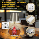 Wireless LED Wine Bottle Lamp, 3 Color Rechargeable Led Wine Bottle Lights for Bars Restaurants (Silver)