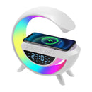 Wireless Speaker Charger, G Shaped LED Wireless Table Speaker Atmosphere Night Light Wireless Charger Led Alarm Clock Dimmable Ambient Light LED Wireless Charging Speaker for Office Bedroom (UK Import)