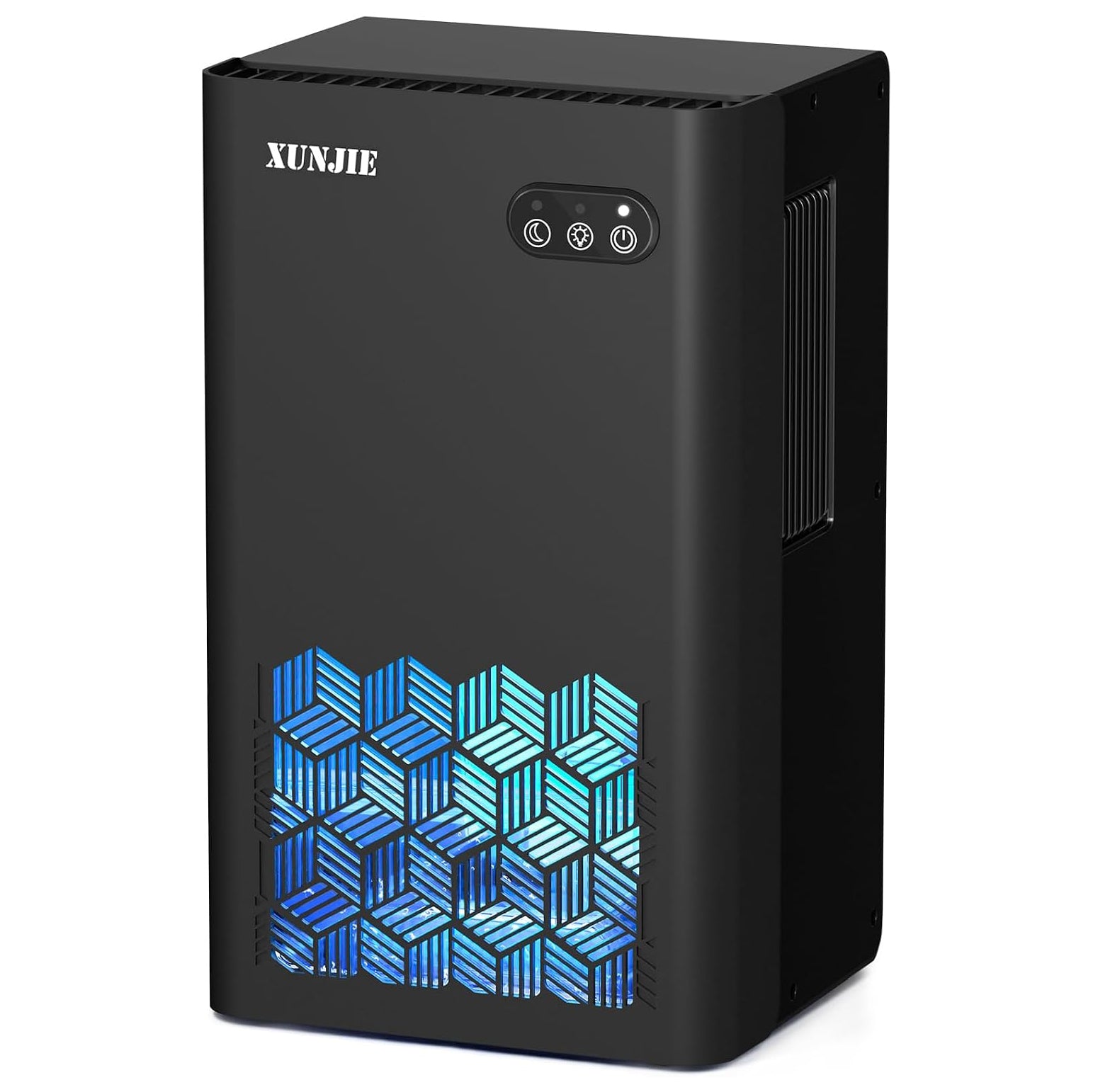 XUNJIE Dehumidifiers for Home, 2300ml Dehumidifier - Ultra Quiet & Auto Defrost 7 Colour LED Light Auto Shut Off - Ideal for Bedroom Bathroom RV Car Kitchen Garage Damp Removal (Black)