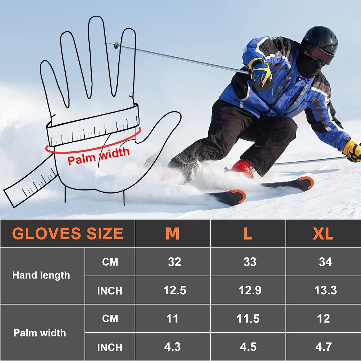 iHEAT Heated Mittens Glove for Men Women, Heated Gloves 7.4V Electric Rechargeable Battery Gloves (M)