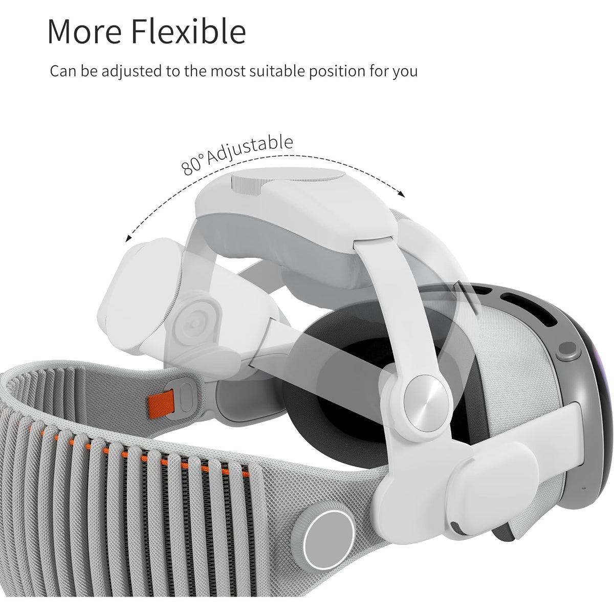 iofeiwak Adjustable Head Strap for Vision Pro, Adjustable Headband with Soft Sponge Pads for AVP [Ideal Pressure Reduction Strap]