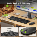 Seenda WGJP-031B Wireless Keyboard Mouse Set, Ultra Thin Compact Rechargeable Aluminum Silent Computer Keyboard & Mouse Combo UK QWERTY Layout for Office, Home, Business