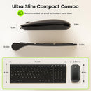 Seenda WGJP-031B Wireless Keyboard Mouse Set, Ultra Thin Compact Rechargeable Aluminum Silent Computer Keyboard & Mouse Combo UK QWERTY Layout for Office, Home, Business